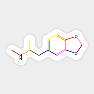 Ecstasy Rainbow Molecule Chemistry Sticker
